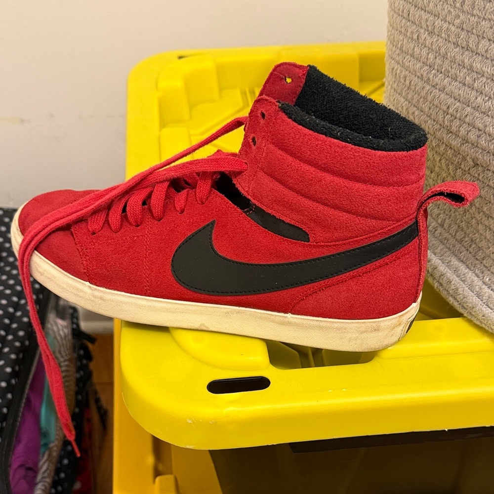 Nike Red and Black High-Top Sneakers